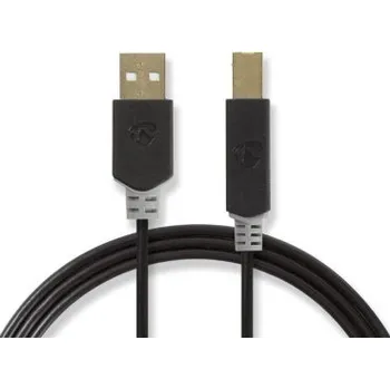 USB kabel 2.0 pro tiskárny | USB A - USB B | 480 Mbps | 2 m | GOLD | Antracit