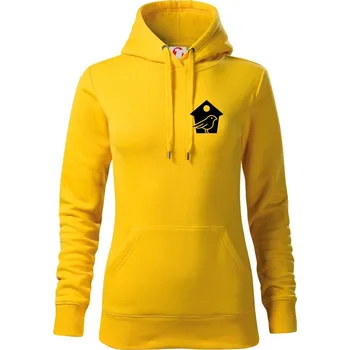 Dámská mikina Ptačí budka - Mikina dámská Cape s kapucí - S ( Žlutá )
