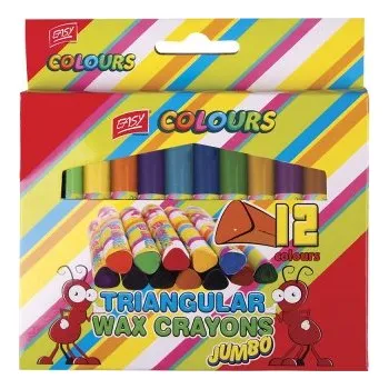 JUMBO Voskovky trojhranné 12 barev