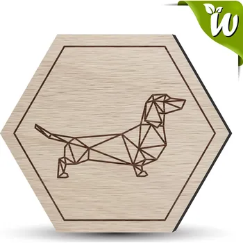 Podtácek Dřevěný podtácek - PES JEZEVČÍK 1