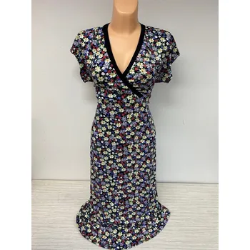 Dámské šaty Kytičkované šaty NIKINA, Barva Fialová, Velikost XXXXL58, Materiál 96% Viskoza 4% Lycra