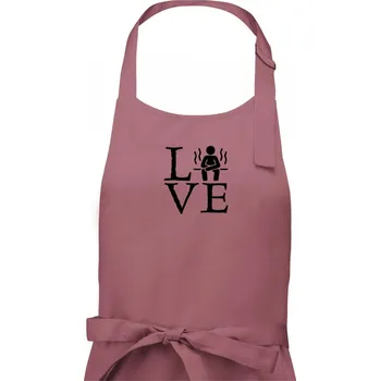 Kuchyňská zástěra Love sauna - Dámská zástěra na vaření - Univerzální velikost ( Starorůžová )