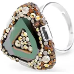 Stříbrný masivní prsten trojúhelník osázený krystaly Swarovski Topaz (Stříbro 925/1000)