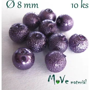Dětské navlékací korálky Voskové perle "Zigana" 8mm, 10ks, sv. fialová