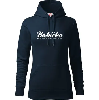 Dámská mikina Babička - nejlepší poradkyně chovu - Mikina dámská Cape s kapucí - L ( Námořní modrá (velmi tmavá - téměř černá) )
