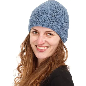 Čepice Háčkovaná vlněná čepice Bardia Blue, Sittar.cz čepice