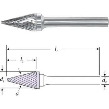 Sada nářadí SGS 25603 (SM-5M) - Fréza technická SM-5M kuželová pr. 12,7x22mm, stopka 6mm