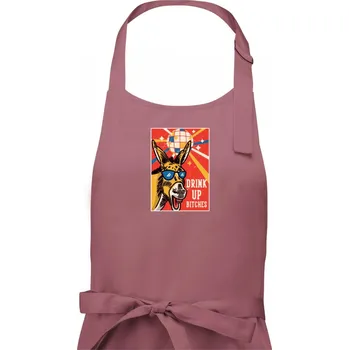 Kuchyňská zástěra Drink up bitches - Pánská zástěra na vaření - Univerzální velikost ( Starorůžová )
