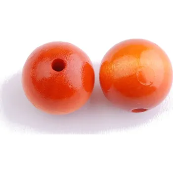 Dětské navlékací korálky Dřevěné korálky 20mm - 2ks Barva: oranžová