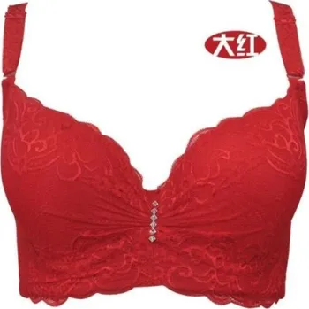 Podprsenka Dámská krajková podprsenka s kamínky 80-105, košíčky C, D, E Barva: Červená, V E L I K O S T: 40, Košíček: C
