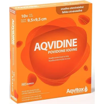 Krytí na ránu Meghdoot Pharma Aqvidine Povidone Iodine 9,5 x 9,5 cm 10 ks