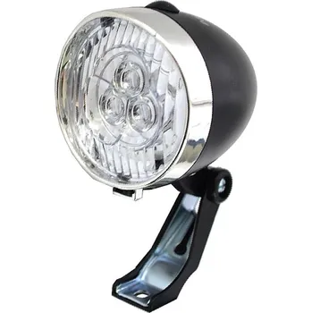 Cyklosvítilna Nexelo Retro světlo přední bateriové 3 LED černé