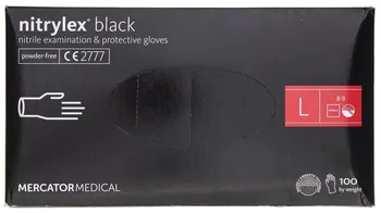 Vyšetřovací rukavice Mercator Medical Nitrylex nitrilové bezpudrové černé