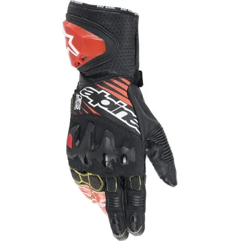 Moto rukavice rukavice GP TECH V2 2022, ALPINESTARS (černá/bílá/červená fluo) M