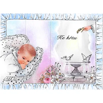 Přání ke křtu (skládací, chlapec)