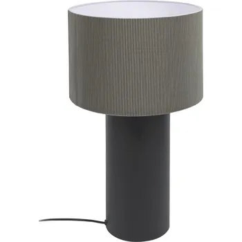 Lampička Šedá lněná stolní lampa Kave Home Domicina