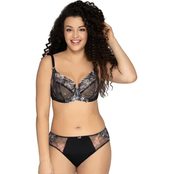 Podprsenka Dámská podprsenka 1958 černá s růžovou - Ava černá 105D