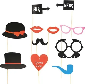 Svatební dekorace Fiestas Guirca Doplňky do fotokoutku Já a ty 11 ks