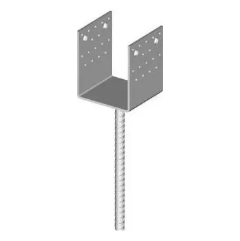 Tesařské kování Kotevní patka do betonu 90x120 mm BV/T 14-02 (Stavitelná patka sloupku do betonu 90×120 mm – ocelová kotevní patka BV/T 14-02)