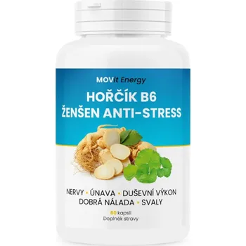 MOVit Energy Hořčík B6 Ženšen Antistress 60 cps.