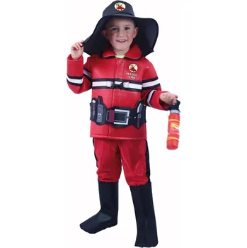 Karnevalový kostým Rappa Dětský kostým hasič s českým potiskem červený