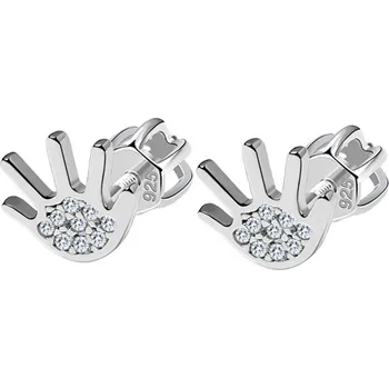 Náušnice Olivie Stříbrné náušnice na šroubek RUCE 5763 Ag 925; ≤0,9 g.