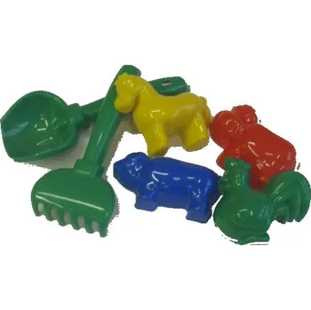 Hračka na písek Příslušenství do písku mini 6ks lopatka,hrábě,formičky