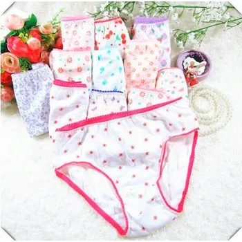 Dívčí bavlněné kalhotky (10 ks / bal.) Velikost: 7-8 (7T)