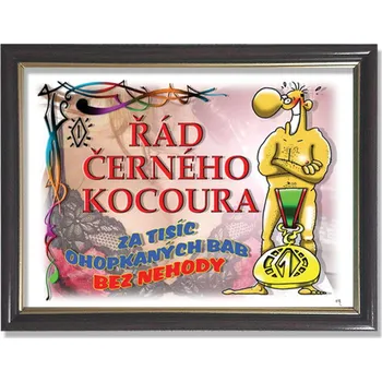 Žertovný předmět Rámeček s textem - Řád černého kocoura