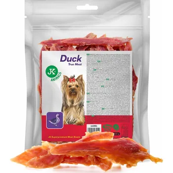 Pamlsek pro psa JK ANIMALS, Sušené kachní maso, masový pamlsek pro psy (Duck True Meat Snack), 500 g