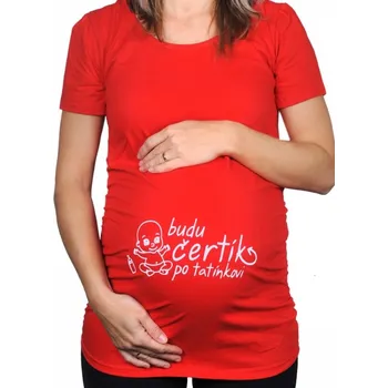 Těhotenské tričko - Budu čertík Barva: Bílá