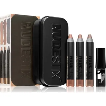Kosmetická sada Nudestix Kit Nudestix Magnetic Luminous Nudity univerzální tužka na oči 2,5 g + Nudestix Magnetic Luminous Smoke univerzální tužka na oči 2,5 g + Nudestix Magnetic Luminous Burnish univerzální tužka na oči 2,5 g + ořezávátko kosmetická sada