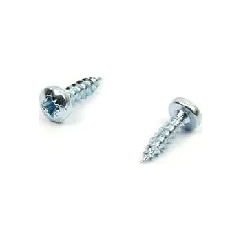 Vrut Vrut do dřeva s půlkulatou hlavou 4x20 zinek bílý křížová drážka PZ (Univerzální vrut, půlkulatá hlava, PZ, zinek bílý)