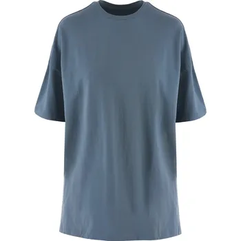 Dámské tričko MODROŠEDÉ OVERSIZED TRIČKO S ROZPARKY Noisy May