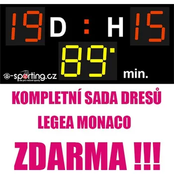 Fotbalová branka Světelná výsledková tabule DERBY, 0-19 + sada dresů LEGEA