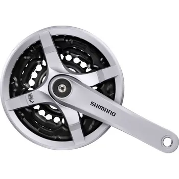 Klika na kolo SHIMANO kliky TOURNEY FC-TY501 4hran 3x6/7/8 170mm 42x34x24z s krytem stříbrné (SHIMANO kliky TOURNEY FC-TY501 4hran 3x6/7/8 170mm 42x34x24z s krytem stříbrné)