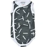Lodger Hydrofilní body bez rukávů Romper Fold Over Sprinkle Print Carbon Vel. 56
