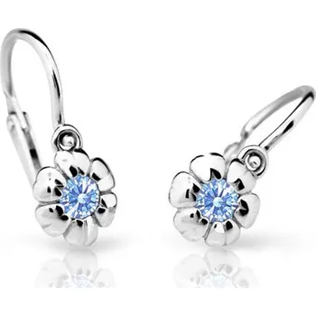 Náušnice Cutie Jewellery Dětské náušnice z bílého zlata C2151B Arctic Blue