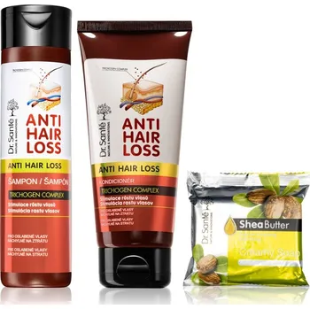 Kosmetická sada Dr. Santé Anti Hair Loss Dr. Santé Anti Hair Loss - Conditioner hair growth stimulation kondicionér pro podporu růstu vlasů 200 ml + Dr. Santé Anti Hair Loss - Shampoo hair growth stimulation šampon pro podporu růstu vlasů 250 ml + čisticí tuhé mýdlo na o