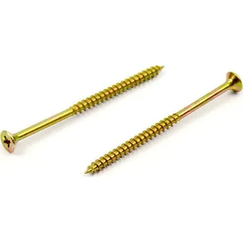 Vrut Univerzální vrut do dřeva 6x140/70 částečný závit zinek žlutý (Vrut do dřeva, křížová drážka PZ, zápustná hlava)