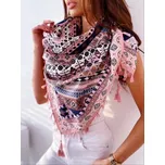 Lehký šátek se střapci růžový