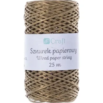 Stuha DP Craft Papírová šňůrka s drátkem uvnitř zlatá 25 M