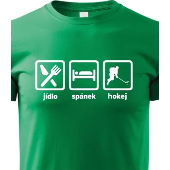 Chlapecké tričko Dětské tričko Jídlo spánek hokej, Barva Zelená, Velikost 122 cm/6 roků, Canvas Dětské tričko Bezvatriko.cz 0985 - 1x bila velke