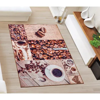 Koberec Brotex Běhoun 3D kávová zrna 80 x 120 cm