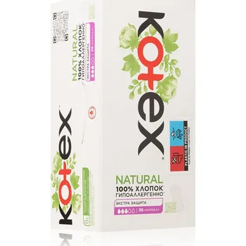 Menstruační vložka Kotex Natural Normal+ slipové vložky 36 ks