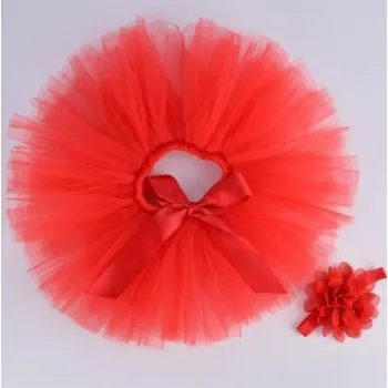 Kojenecké oblečení TUTU sukně s mašlí a čelenkou set, mix barev Věk: 6-12 měsíců, Barva: 12 červená