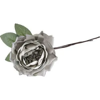 umělá květina Květ růže rozvitých, fialová, stonek