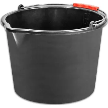 Odpadkový koš Vedro ReCycled 20 lit, stavebné, plast, s výlevkou, plastový úchyt, čierne