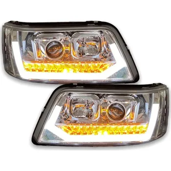 Přední světlomet Přední světla s LED denními světly, LED dynamickým blinkrem VW T5 03-09 chromová