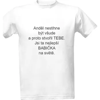 Tričko s potiskem Anděl babička pánské